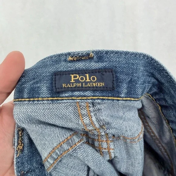 Polo Ralph Lauren Jeans Mens 38x32 Blue Varick Slim Fit Staright Whisker - Picture 4 of 13